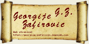 Georgije Zafirović vizit kartica